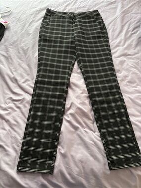 Black Plaid Skinny Pants